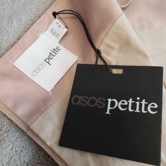 🏷NEW ASOS Petite Midi Dress in Tan/Gold Sequins - Picture 6 of 7